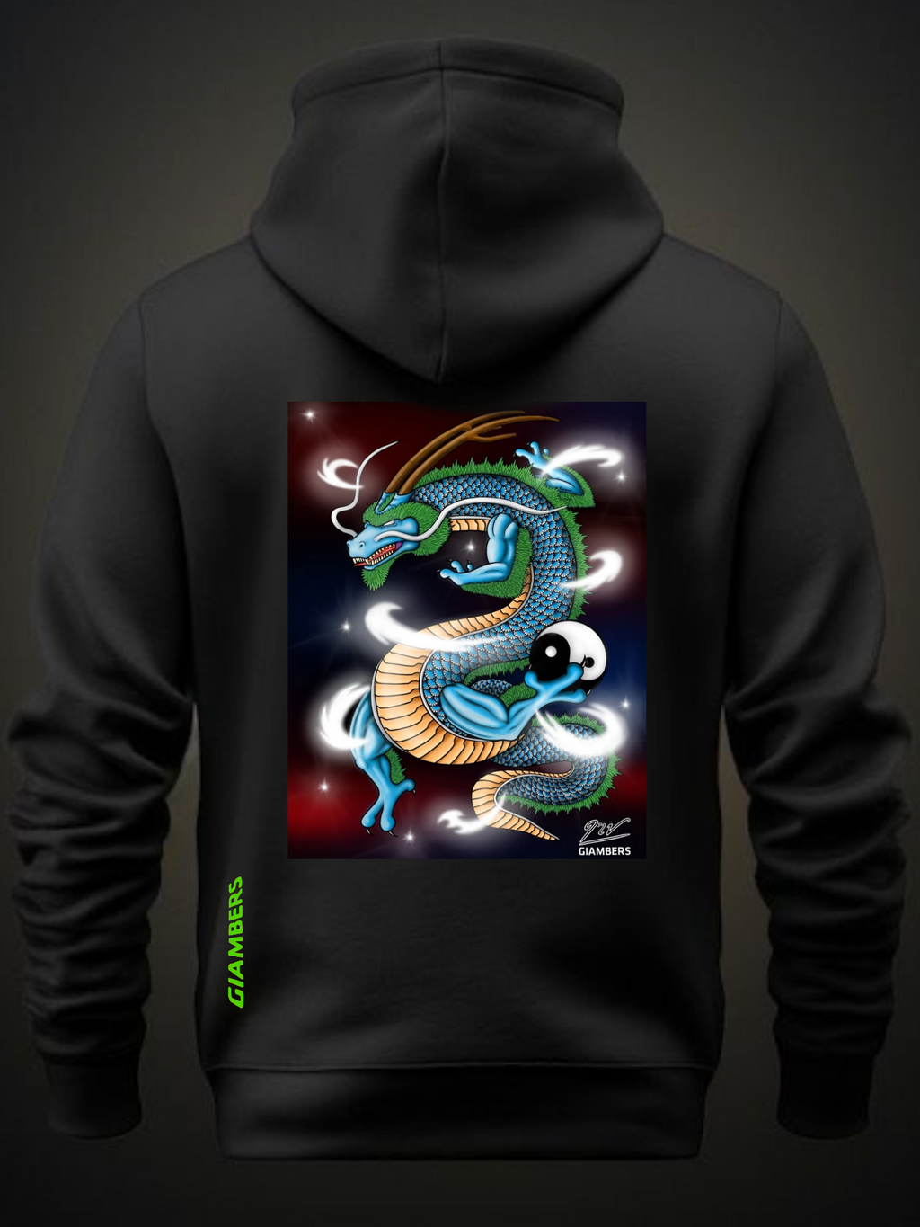 · DTF BLACK HOODIE - #RYUJÍN